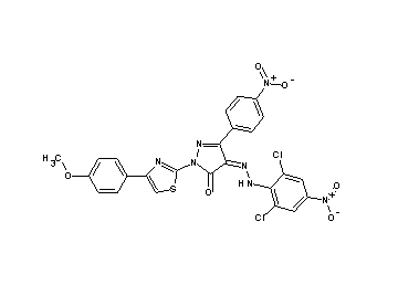 4-[(2,6-dichloro-4-nitrophenyl)hydrazono]-2-[4-(4-methoxyphenyl)-1,3-thiazol-2-yl]-5-(4-nitrophenyl)-2,4-dihydro-3H-pyrazol-3
