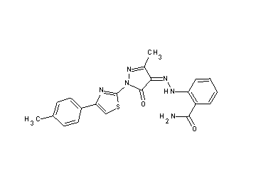 2-(2-{3-methyl-1-[4-(4-methylphenyl)-1,3-thiazol-2-yl]-5-oxo-1,5-dihydro-4H-pyrazol-4-ylidene}hydrazino)benzamide - Click Image to Close
