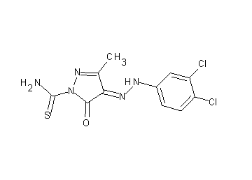 4-[(3,4-dichlorophenyl)hydrazono]-3-methyl-5-oxo-4,5-dihydro-1H-pyrazole-1-carbothioamide - Click Image to Close