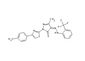 5-methyl-2-[4-(4-methylphenyl)-1,3-thiazol-2-yl]-4-{[2-(trifluoromethyl)phenyl]hydrazono}-2,4-dihydro-3H-pyrazol-3-one