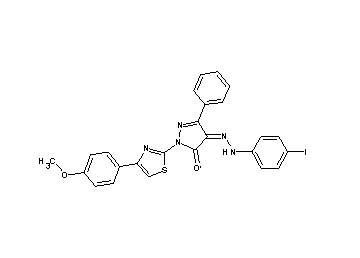 4-[(4-iodophenyl)hydrazono]-2-[4-(4-methoxyphenyl)-1,3-thiazol-2-yl]-5-phenyl-2,4-dihydro-3H-pyrazol-3-one - Click Image to Close