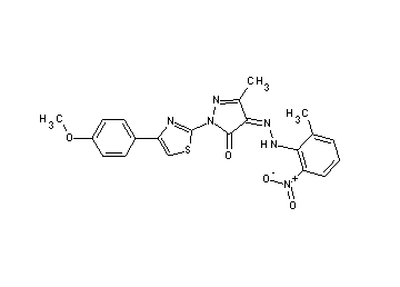 2-[4-(4-methoxyphenyl)-1,3-thiazol-2-yl]-5-methyl-4-[(2-methyl-6-nitrophenyl)hydrazono]-2,4-dihydro-3H-pyrazol-3-one