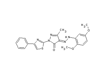4-[(2,5-dimethoxyphenyl)hydrazono]-5-methyl-2-(4-phenyl-1,3-thiazol-2-yl)-2,4-dihydro-3H-pyrazol-3-one