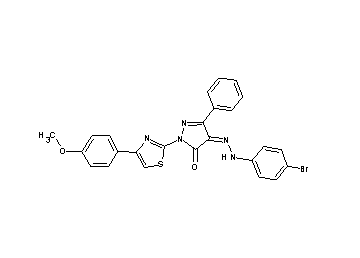 4-[(4-bromophenyl)hydrazono]-2-[4-(4-methoxyphenyl)-1,3-thiazol-2-yl]-5-phenyl-2,4-dihydro-3H-pyrazol-3-one