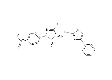 5-methyl-2-(4-nitrophenyl)-4-[(4-phenyl-1,3-thiazol-2-yl)hydrazono]-2,4-dihydro-3H-pyrazol-3-one