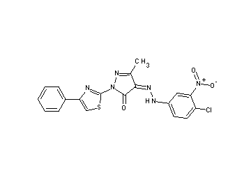4-[(4-chloro-3-nitrophenyl)hydrazono]-5-methyl-2-(4-phenyl-1,3-thiazol-2-yl)-2,4-dihydro-3H-pyrazol-3-one