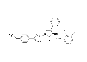 4-[(3-chloro-2-methylphenyl)hydrazono]-2-[4-(4-methoxyphenyl)-1,3-thiazol-2-yl]-5-phenyl-2,4-dihydro-3H-pyrazol-3-one