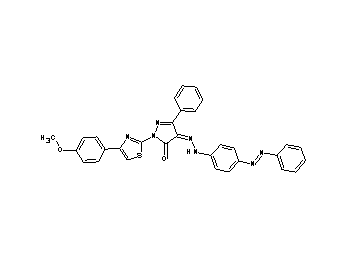 2-[4-(4-methoxyphenyl)-1,3-thiazol-2-yl]-5-phenyl-4-{[4-(phenyldiazenyl)phenyl]hydrazono}-2,4-dihydro-3H-pyrazol-3-one - Click Image to Close