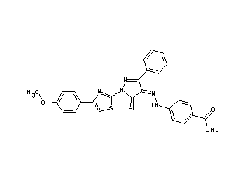 4-[(4-acetylphenyl)hydrazono]-2-[4-(4-methoxyphenyl)-1,3-thiazol-2-yl]-5-phenyl-2,4-dihydro-3H-pyrazol-3-one - Click Image to Close