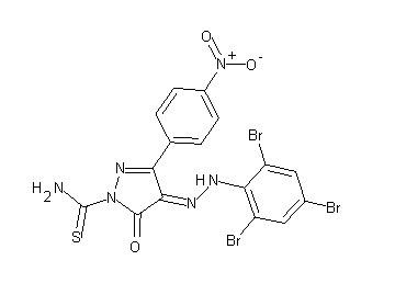3-(4-nitrophenyl)-5-oxo-4-[(2,4,6-tribromophenyl)hydrazono]-4,5-dihydro-1H-pyrazole-1-carbothioamide
