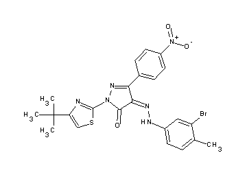 4-[(3-bromo-4-methylphenyl)hydrazono]-2-(4-tert-butyl-1,3-thiazol-2-yl)-5-(4-nitrophenyl)-2,4-dihydro-3H-pyrazol-3-one