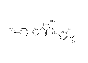 2-hydroxy-4-(2-{1-[4-(4-methoxyphenyl)-1,3-thiazol-2-yl]-3-methyl-5-oxo-1,5-dihydro-4H-pyrazol-4-ylidene}hydrazino)benzoic ac - Click Image to Close