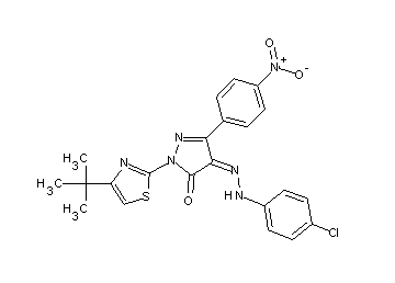 2-(4-tert-butyl-1,3-thiazol-2-yl)-4-[(4-chlorophenyl)hydrazono]-5-(4-nitrophenyl)-2,4-dihydro-3H-pyrazol-3-one