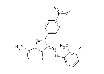 4-[(3-chloro-2-methylphenyl)hydrazono]-3-(4-nitrophenyl)-5-oxo-4,5-dihydro-1H-pyrazole-1-carbothioamide