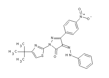 2-(4-tert-butyl-1,3-thiazol-2-yl)-5-(4-nitrophenyl)-4-(phenylhydrazono)-2,4-dihydro-3H-pyrazol-3-one