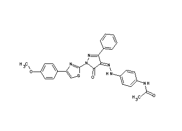 N-[4-(2-{1-[4-(4-methoxyphenyl)-1,3-thiazol-2-yl]-5-oxo-3-phenyl-1,5-dihydro-4H-pyrazol-4-ylidene}hydrazino)phenyl]acetamide