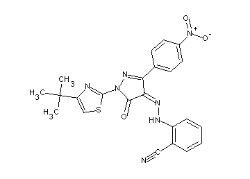 2-{2-[1-(4-tert-butyl-1,3-thiazol-2-yl)-3-(4-nitrophenyl)-5-oxo-1,5-dihydro-4H-pyrazol-4-ylidene]hydrazino}benzonitrile