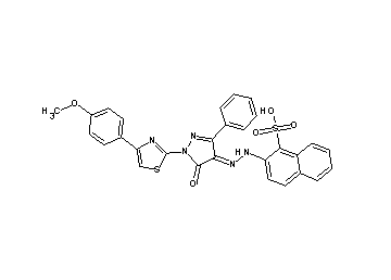 2-(2-{1-[4-(4-methoxyphenyl)-1,3-thiazol-2-yl]-5-oxo-3-phenyl-1,5-dihydro-4H-pyrazol-4-ylidene}hydrazino)-1-naphthalenesulfon