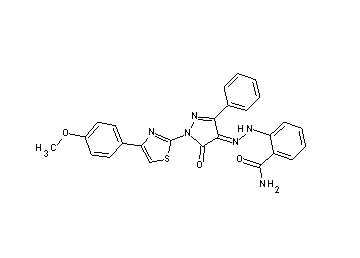 2-(2-{1-[4-(4-methoxyphenyl)-1,3-thiazol-2-yl]-5-oxo-3-phenyl-1,5-dihydro-4H-pyrazol-4-ylidene}hydrazino)benzamide