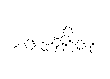 4-[(2-methoxy-4-nitrophenyl)hydrazono]-2-[4-(4-methoxyphenyl)-1,3-thiazol-2-yl]-5-phenyl-2,4-dihydro-3H-pyrazol-3-one
