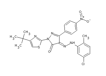 2-(4-tert-butyl-1,3-thiazol-2-yl)-4-[(5-chloro-2-methylphenyl)hydrazono]-5-(4-nitrophenyl)-2,4-dihydro-3H-pyrazol-3-one