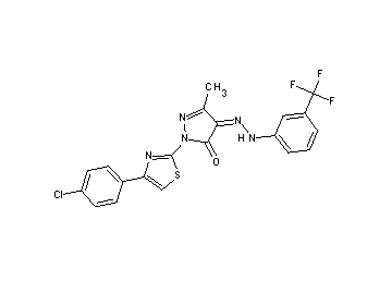 2-[4-(4-chlorophenyl)-1,3-thiazol-2-yl]-5-methyl-4-{[3-(trifluoromethyl)phenyl]hydrazono}-2,4-dihydro-3H-pyrazol-3-one