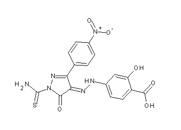 4-{2-[1-(aminocarbonothioyl)-3-(4-nitrophenyl)-5-oxo-1,5-dihydro-4H-pyrazol-4-ylidene]hydrazino}-2-hydroxybenzoic acid