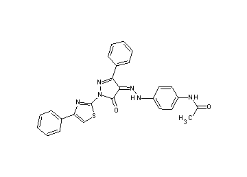 N-(4-{2-[5-oxo-3-phenyl-1-(4-phenyl-1,3-thiazol-2-yl)-1,5-dihydro-4H-pyrazol-4-ylidene]hydrazino}phenyl)acetamide