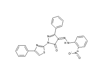 4-[(2-nitrophenyl)hydrazono]-5-phenyl-2-(4-phenyl-1,3-thiazol-2-yl)-2,4-dihydro-3H-pyrazol-3-one