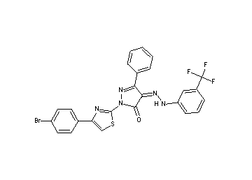 2-[4-(4-bromophenyl)-1,3-thiazol-2-yl]-5-phenyl-4-{[3-(trifluoromethyl)phenyl]hydrazono}-2,4-dihydro-3H-pyrazol-3-one