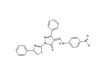 4-[(4-nitrophenyl)hydrazono]-5-phenyl-2-(4-phenyl-1,3-thiazol-2-yl)-2,4-dihydro-3H-pyrazol-3-one