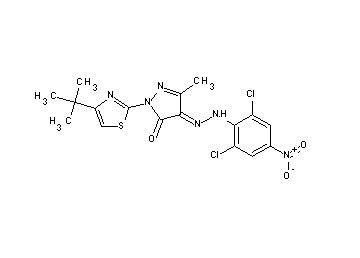 2-(4-tert-butyl-1,3-thiazol-2-yl)-4-[(2,6-dichloro-4-nitrophenyl)hydrazono]-5-methyl-2,4-dihydro-3H-pyrazol-3-one