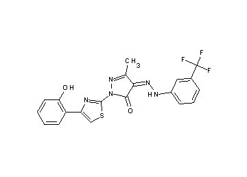 2-[4-(2-hydroxyphenyl)-1,3-thiazol-2-yl]-5-methyl-4-{[3-(trifluoromethyl)phenyl]hydrazono}-2,4-dihydro-3H-pyrazol-3-one