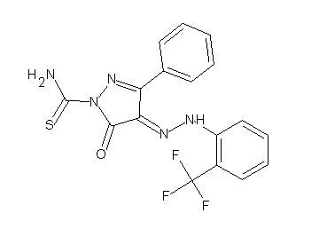 5-oxo-3-phenyl-4-{[2-(trifluoromethyl)phenyl]hydrazono}-4,5-dihydro-1H-pyrazole-1-carbothioamide - Click Image to Close