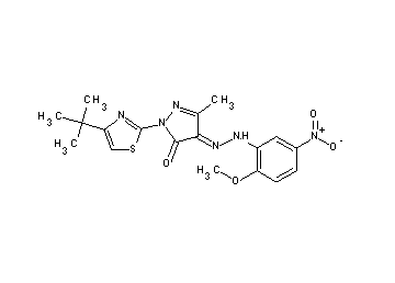 2-(4-tert-butyl-1,3-thiazol-2-yl)-4-[(2-methoxy-5-nitrophenyl)hydrazono]-5-methyl-2,4-dihydro-3H-pyrazol-3-one - Click Image to Close