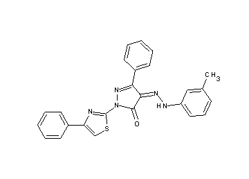 4-[(3-methylphenyl)hydrazono]-5-phenyl-2-(4-phenyl-1,3-thiazol-2-yl)-2,4-dihydro-3H-pyrazol-3-one