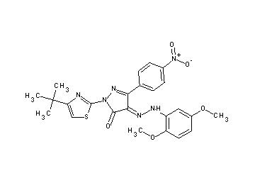 2-(4-tert-butyl-1,3-thiazol-2-yl)-4-[(2,5-dimethoxyphenyl)hydrazono]-5-(4-nitrophenyl)-2,4-dihydro-3H-pyrazol-3-one