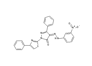4-[(3-nitrophenyl)hydrazono]-5-phenyl-2-(4-phenyl-1,3-thiazol-2-yl)-2,4-dihydro-3H-pyrazol-3-one