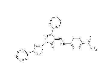 4-{2-[5-oxo-3-phenyl-1-(4-phenyl-1,3-thiazol-2-yl)-1,5-dihydro-4H-pyrazol-4-ylidene]hydrazino}benzamide