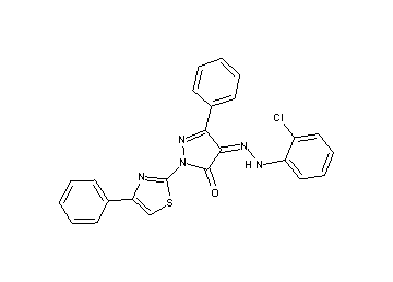 4-[(2-chlorophenyl)hydrazono]-5-phenyl-2-(4-phenyl-1,3-thiazol-2-yl)-2,4-dihydro-3H-pyrazol-3-one