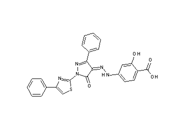 2-hydroxy-4-{2-[5-oxo-3-phenyl-1-(4-phenyl-1,3-thiazol-2-yl)-1,5-dihydro-4H-pyrazol-4-ylidene]hydrazino}benzoic acid - Click Image to Close