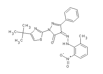 2-(4-tert-butyl-1,3-thiazol-2-yl)-4-[(2-methyl-6-nitrophenyl)hydrazono]-5-phenyl-2,4-dihydro-3H-pyrazol-3-one - Click Image to Close