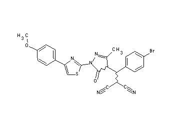 ((4-bromophenyl){1-[4-(4-methoxyphenyl)-1,3-thiazol-2-yl]-3-methyl-5-oxo-4,5-dihydro-1H-pyrazol-4-yl}methyl)malononitrile