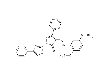 4-[(2,5-dimethoxyphenyl)hydrazono]-5-phenyl-2-(4-phenyl-1,3-thiazol-2-yl)-2,4-dihydro-3H-pyrazol-3-one - Click Image to Close
