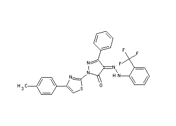 2-[4-(4-methylphenyl)-1,3-thiazol-2-yl]-5-phenyl-4-{[2-(trifluoromethyl)phenyl]hydrazono}-2,4-dihydro-3H-pyrazol-3-one