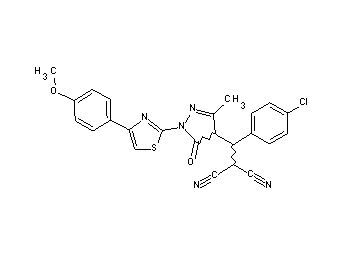 ((4-chlorophenyl){1-[4-(4-methoxyphenyl)-1,3-thiazol-2-yl]-3-methyl-5-oxo-4,5-dihydro-1H-pyrazol-4-yl}methyl)malononitrile - Click Image to Close