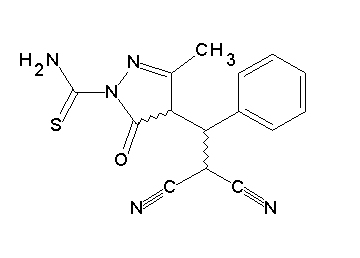 4-(2,2-dicyano-1-phenylethyl)-3-methyl-5-oxo-4,5-dihydro-1H-pyrazole-1-carbothioamide