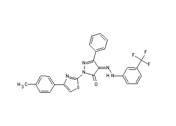 2-[4-(4-methylphenyl)-1,3-thiazol-2-yl]-5-phenyl-4-{[3-(trifluoromethyl)phenyl]hydrazono}-2,4-dihydro-3H-pyrazol-3-one