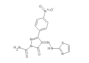 3-(4-nitrophenyl)-5-oxo-4-(1,3-thiazol-2-ylhydrazono)-4,5-dihydro-1H-pyrazole-1-carbothioamide