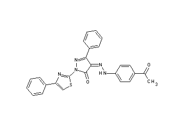 4-[(4-acetylphenyl)hydrazono]-5-phenyl-2-(4-phenyl-1,3-thiazol-2-yl)-2,4-dihydro-3H-pyrazol-3-one